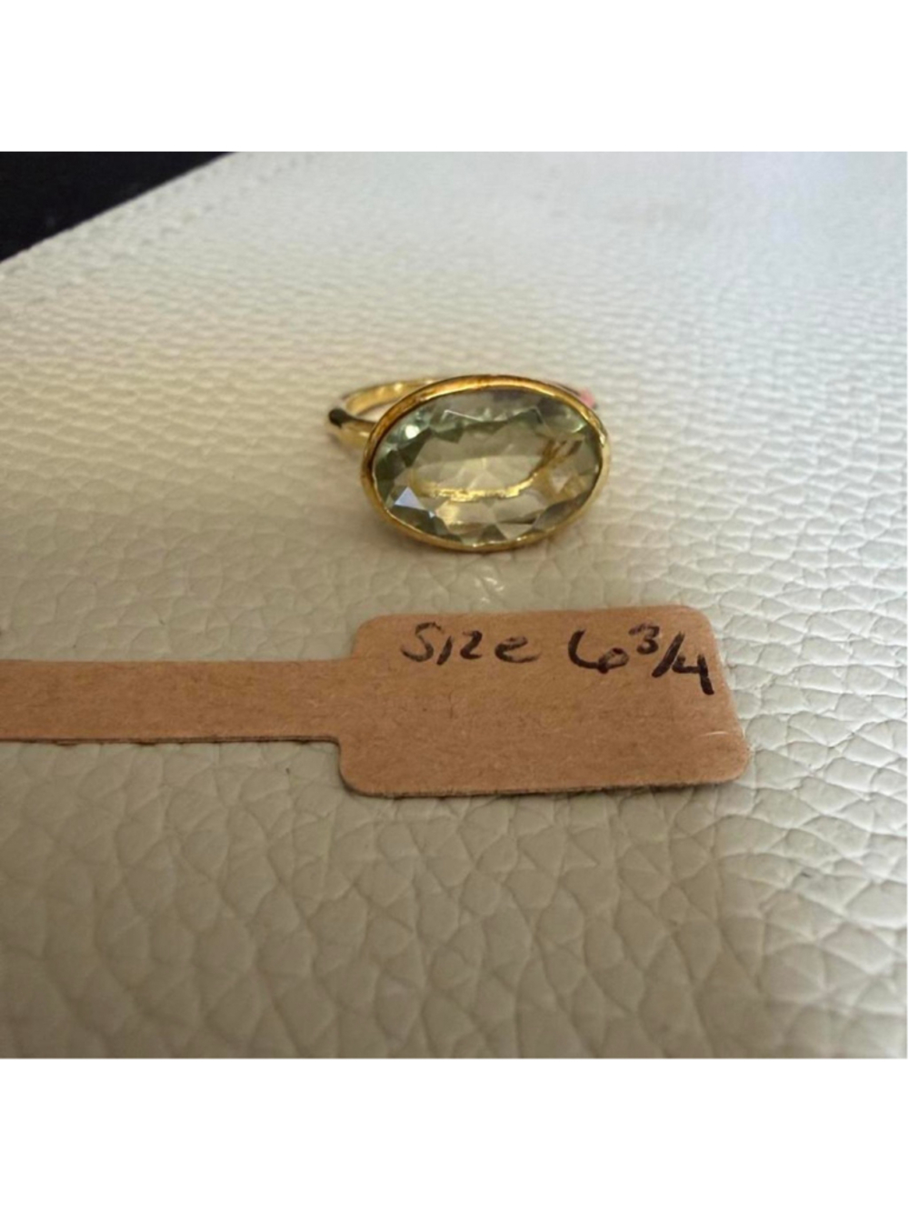 Yellow gold tone ring #amethyst , size 6 3/4 #goldring #gemstone